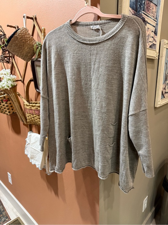 Mersea Sweaters - Light Taupe Relaxed Crewneck Sweater by Mersea